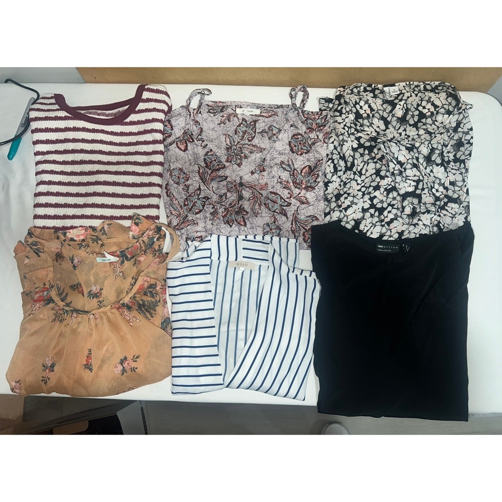 Womens Top Bundle 6pc Kimchi Maurices ASOS Floral Striped Tanks Blouses (IN#35)
